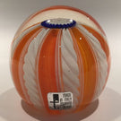 Vintage Fratelli Toso Murano Art Glass Paperweight Millefiori Orange White Crown