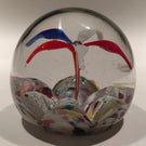 Antique Eastern European Art Glass Paperweight Multicolored Spider Lilly
