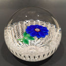 Large Paul Ysart Art Glass Paperweight Lampworked Flower in Stave Basket
