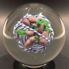 Vintage Murano Art Glass Paperweight Encased Latticino Basket Of Eggplants