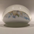 Vintage Murano Art Glass Paperweight Encased Pirate Clipper Ship Appliqué