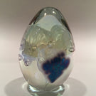 Signed Roger Vines MSH Ash Art Glass Paperweight Purple Iridescent Egg