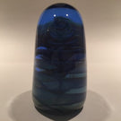 Rare Michael O'keefe Art Glass Paperweight Opalescent Ruffles In Blue