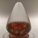 Signed Solstice Studios Art Glass Paperweight Modern Faceted Cone