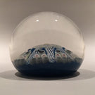 Vintage Strathearn Art Glass Paperweight 8 Spoke Latticino & Millefiori on Blue