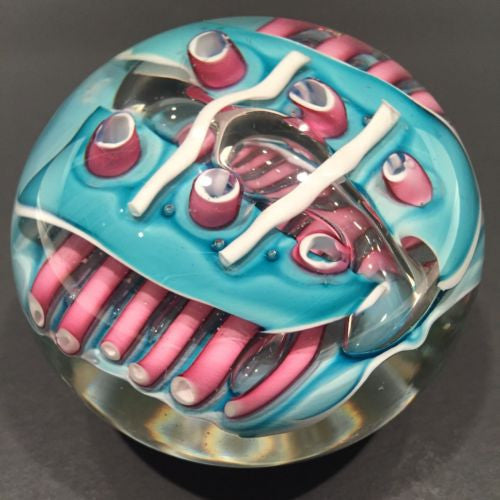 Signed Schmidt / Rhea Art Glass Paperweight Modern Design c.1987