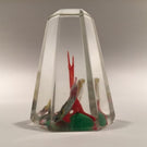 Early Chinese Art Glass Paperweight Hand Painted Sulphide Birds in a Tree
