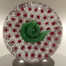 Vintage Chinese Art Glass Paperweight Green Snake Closepacked Millefiori Ground