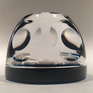 Vintage Cristal D’Albert Faceted Art Glass Paperweight Gustaf VI Adolf Sulphide