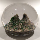 Antique Baccarat Art Glass Paperweight Rock / Sand Dune Moss Ground