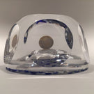 Vintage Baccarat Art Glass Paperweight Lafayette Sulphide Diamond Cut Blue base