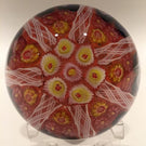 Vintage Strathearn Art Glass Paperweight Doorknob Twists & Millefiori On Orange