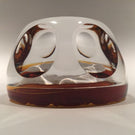 Vintage Cristal D’Albert Faceted Art Glass Paperweight Leonardo DaVinci Sulphide