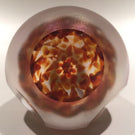 Signed Solstice Studios Art Glass Paperweight Modern Faceted Cone