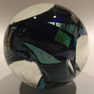 Huge Bruce Freund Art Glass Paperweight Encased Geometric Dichroic Design