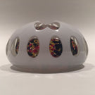 Unusual Bohemian Art Glass Paperweight Fancy Cut White Overlay Multicolor Bubble