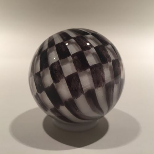 Early Mark Matthews 2" Black & White Checkered Art Glass Marble