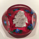 Vintage Saint Louis Art Glass Paperweight Amour Sulphide Lampworked Flowers