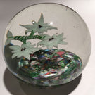 Antique Bohemian Eastern European Art Glass Paperweight Lamp Worked Flower