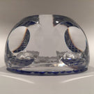 Vintage Baccarat Art Glass Paperweight Lafayette Sulphide Diamond Cut Blue base