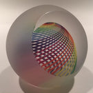 Signed Paul Harrie Art Glass Paperweight Frosted Rainbow "Tropic"
