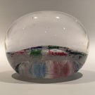 Rare Antique Clichy Art Glass Paperweight Chequered Complex Millefiori W/ Rose