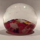Vintage Chinese Art Glass Paperweight End Of Day Scramble Twists & Millefiori