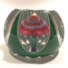 Vintage Baccarat Art Glass Paperweight Fancy Cut Overlaid Millefiori Mushroom