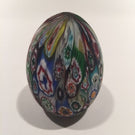 Medium Murano Art Glass Paperweight Egg Shaped Close Packed Millefiori