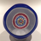 Murano Faceted Double Overlay Concentric Millefiori Art Glass Paperweight