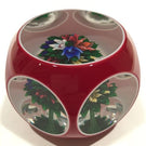 Vintage Saint Louis Art Glass Paperweight Upright Bouquet Faceted Overlay