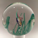 Huge 9" Footed Murano Cenedese Aquarium Fish Art Glass Paperweight Sculpture