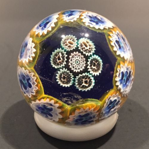 Vintage Miniature Murano Art Glass Paperweight Concentric Millefiori