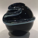 Signed Steven Correia Art Glass Metallic Coiled 3d Snake Over Black