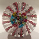 Vintage Murano Art Glass Paperweight Pink Millefiori Crown