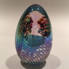 Signed Mt. St. Helens Ash MSH Art Glass Paperweight Purple Iridescent Egg