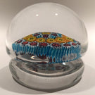 Vintage Murano Large Footed Art Glass Paperweight Concentric Millefiori