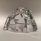 Vintage Val St Lambert Art Glass Paperweight Faceted Crystal Mountain Sculpture