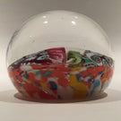 Early Murano Art Glass Paperweight Close Packed Complex Millefiori With Twists