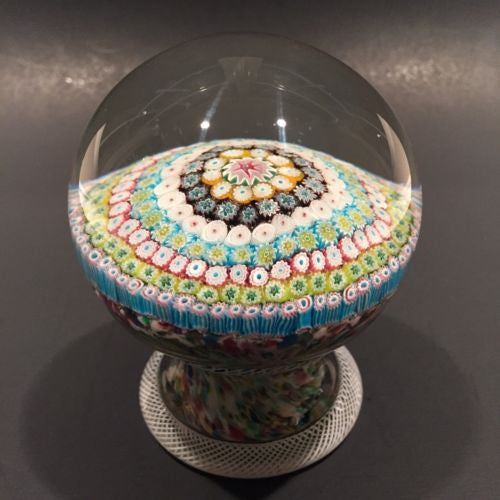 Exceptional Murano Piedouche Art Glass Paperweight Concentric Millefiori