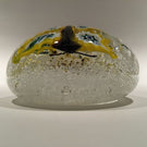 Vintage Murano Art Glass Paperweight Millefiori Butterfly On Bubble Froth Ground