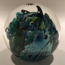 Signed Josh Simpson Art Glass Paperweight Complex Inhabited Planet