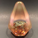 Signed Solstice Studios Art Glass Paperweight Modern Faceted Cone