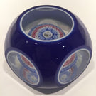 Murano Art Glass Paperweight Double Overlay Millefiori Flower Silhouette Cane