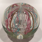 Vintage Murano Art Glass Paperweight Pastel Latticino Aventurine Crown