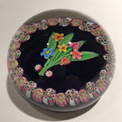 Vintage Paul Ysart Art Glass Paperweight lamp worked bouquet millefiori Garland