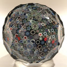 Orient & Flume Art Glass Paperweight Close Packed Millefiori Complex Faceting