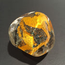 Signed Modern American Studio Art Glass Paperweight Orange Bubble Design