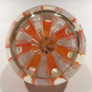 Vintage Fratelli Toso Murano Art Glass Paperweight Millefiori Orange White Crown