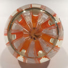 Vintage Fratelli Toso Murano Art Glass Paperweight Millefiori Orange White Crown